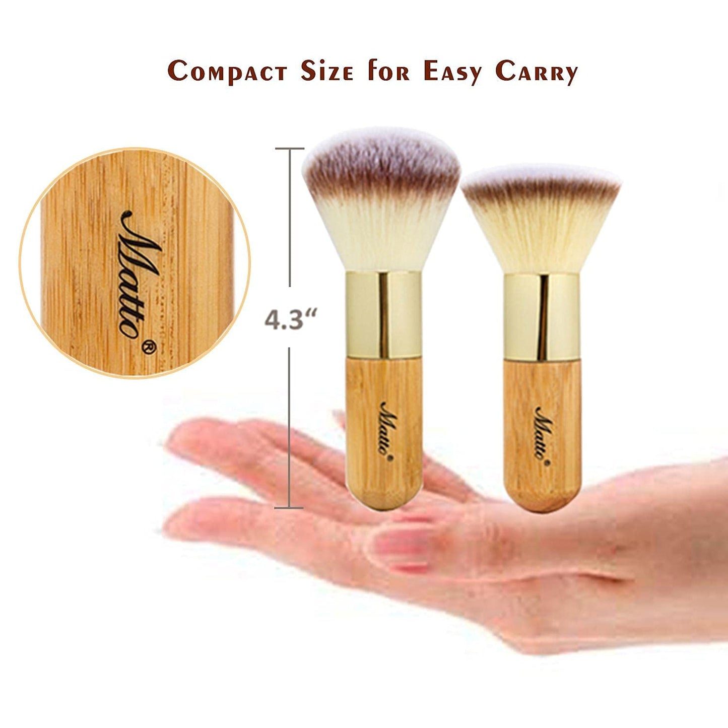 Matto Makeup Brush Set 2 Pieces Face Blush Kabuki Powder Foundation Makeup Brushes for Mineral BB Cream Beauty & Personal Care Matto