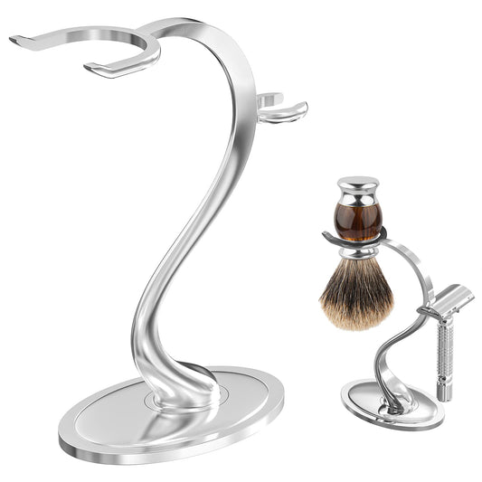 Linkidea Razor Holder Stand, Zinc Alloy Shaving Brush Organizer with Non-Slip Base, Safety Shaver Kit for Shower, Bathroom Compatible with Vikings Beauty and Personal Care Linkidea