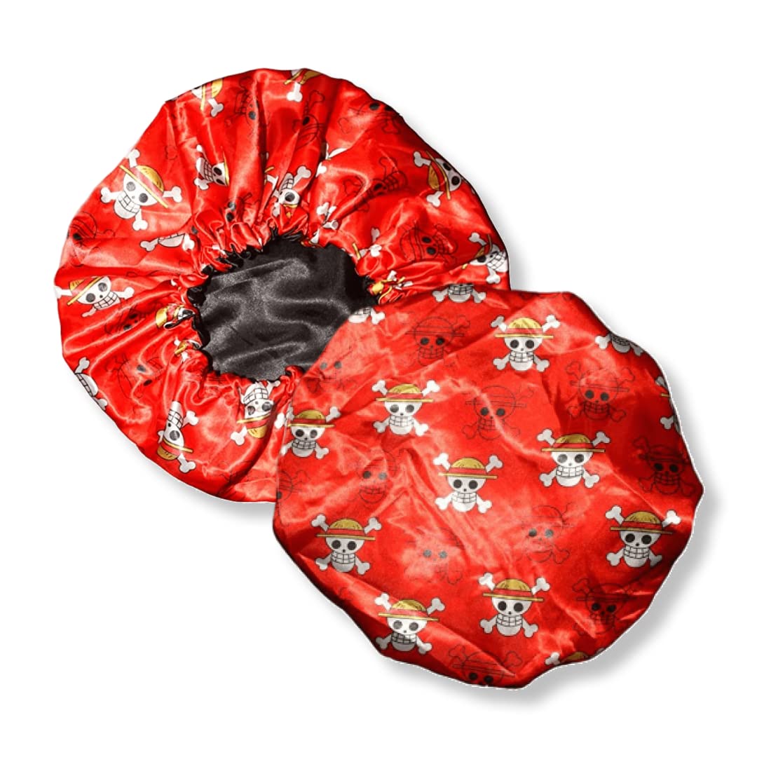 Anime Bonnet with Elastic Soft Band Adjustable Women and Men Silky Bonnets for Sleeping Comfortable Satin Fabric, Red Op Beauty and Personal Care FOR KINGS. BY KINGS CROWN LMTD SUPPLY