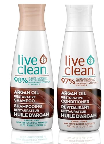 Live Clean Exotic Nectar Restorative Shampoo and Conditioner with Argan, Grape Seed, and Olive Oils, 12 oz each Beauty & Personal Care Live Clean
