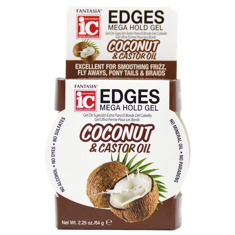 Fantasia Ic Coconut & Castor Oil Edges Mega Hold Gel Beauty & Personal Care Fantasia