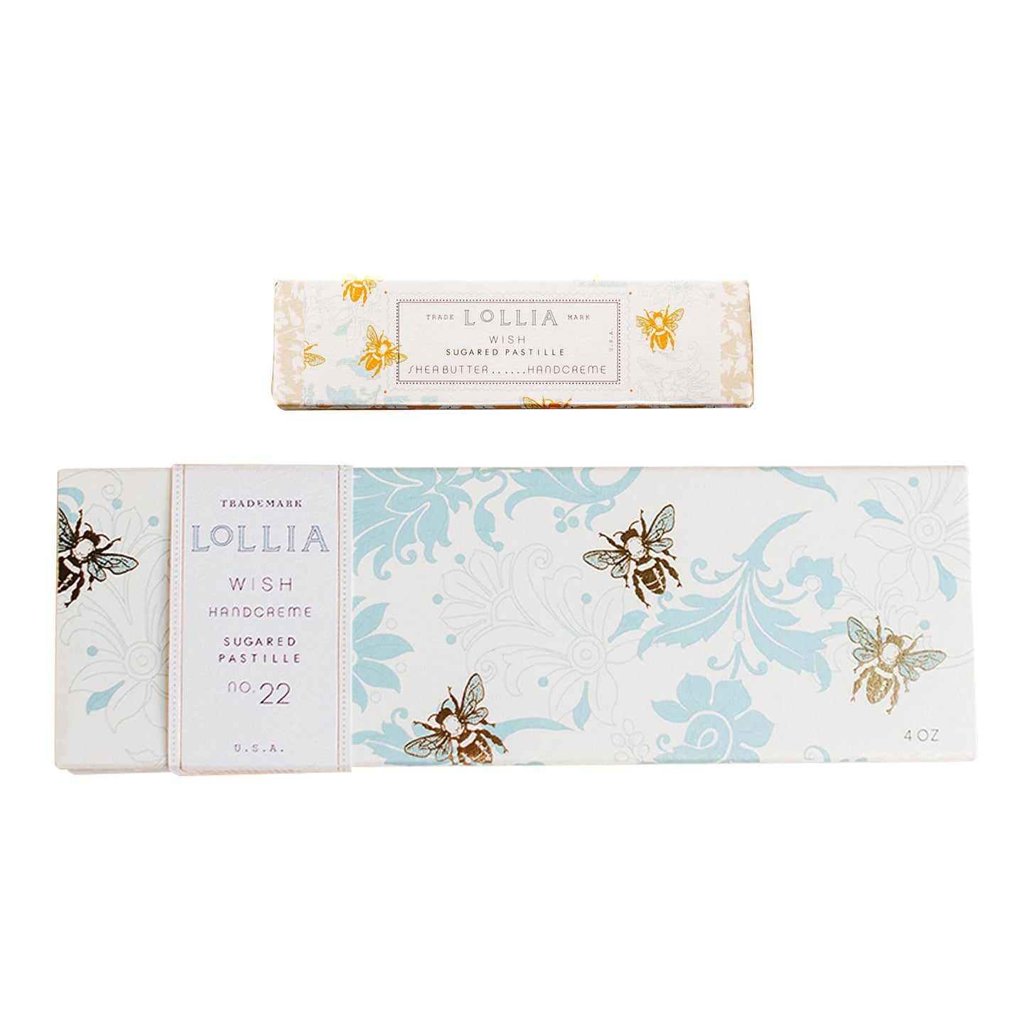 LOLLIA Wish No. 22 Handcreme Bundle, .33 oz. & 4 oz. - Sugared Pastille - Scented Hand Cream for Women, Moisturizing Hand Lotion for Dry Hands, Shea Beauty & Personal Care LOLLIA