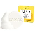KOSCOS WHIPPED SULFUR SOAP Bar | Zinc Oxide & Salicylic Acid for Deep Cleansing & Oil Control Without Over-Drying | Korean Skincare (3.5 Ounce (Pack Beauty & Personal Care KOSCOS