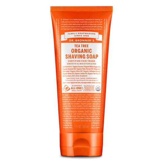 Dr. Bronner's - Organic Shaving Soap (Tea Tree, 7 Ounce) - Certified Organic, Sugar and Shikakai Powder, Soothes and Moisturizes for Close… Beauty & Personal Care Dr. Bronner's