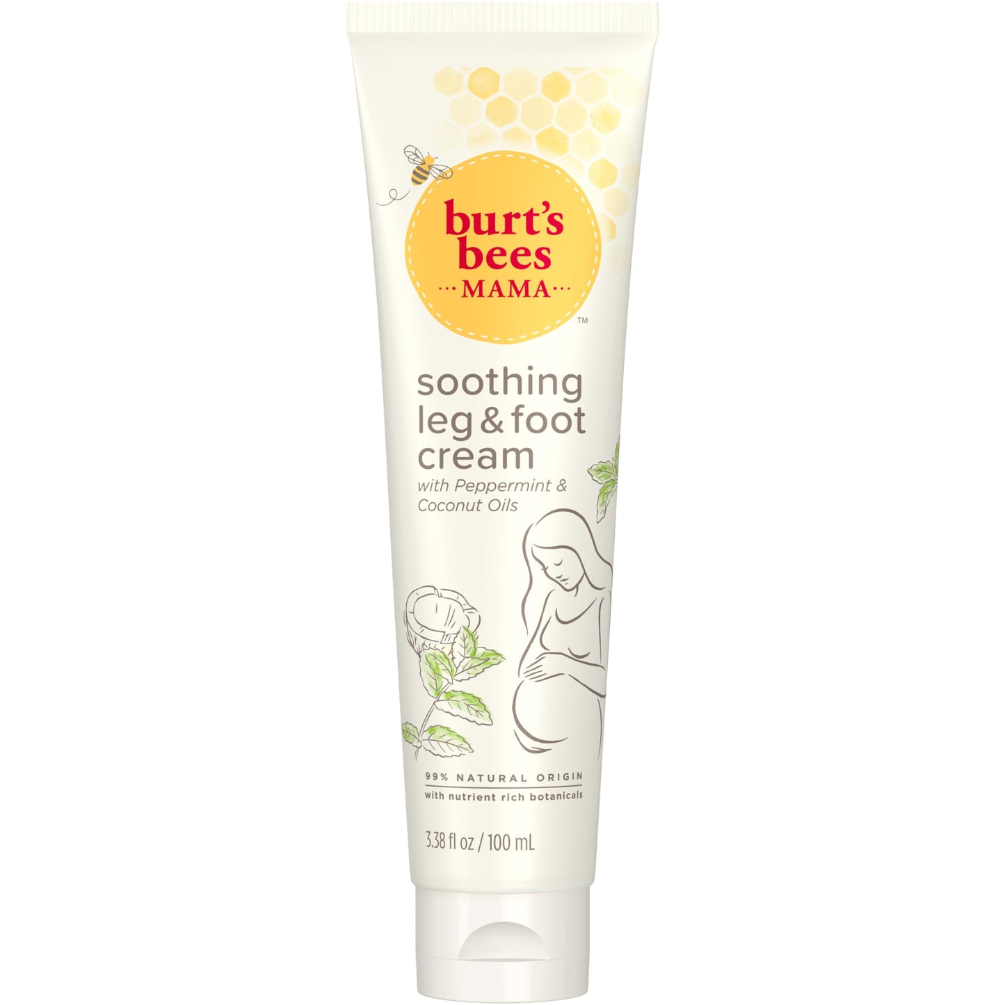 Burt's Bees Mama Bee Leg and Foot Cream, Soothing Formula with Peppermint and Coconut Oil, Fragrance Free, 99% Natural Origin, 3.38oz Beauty & Personal Care Burt's Bees