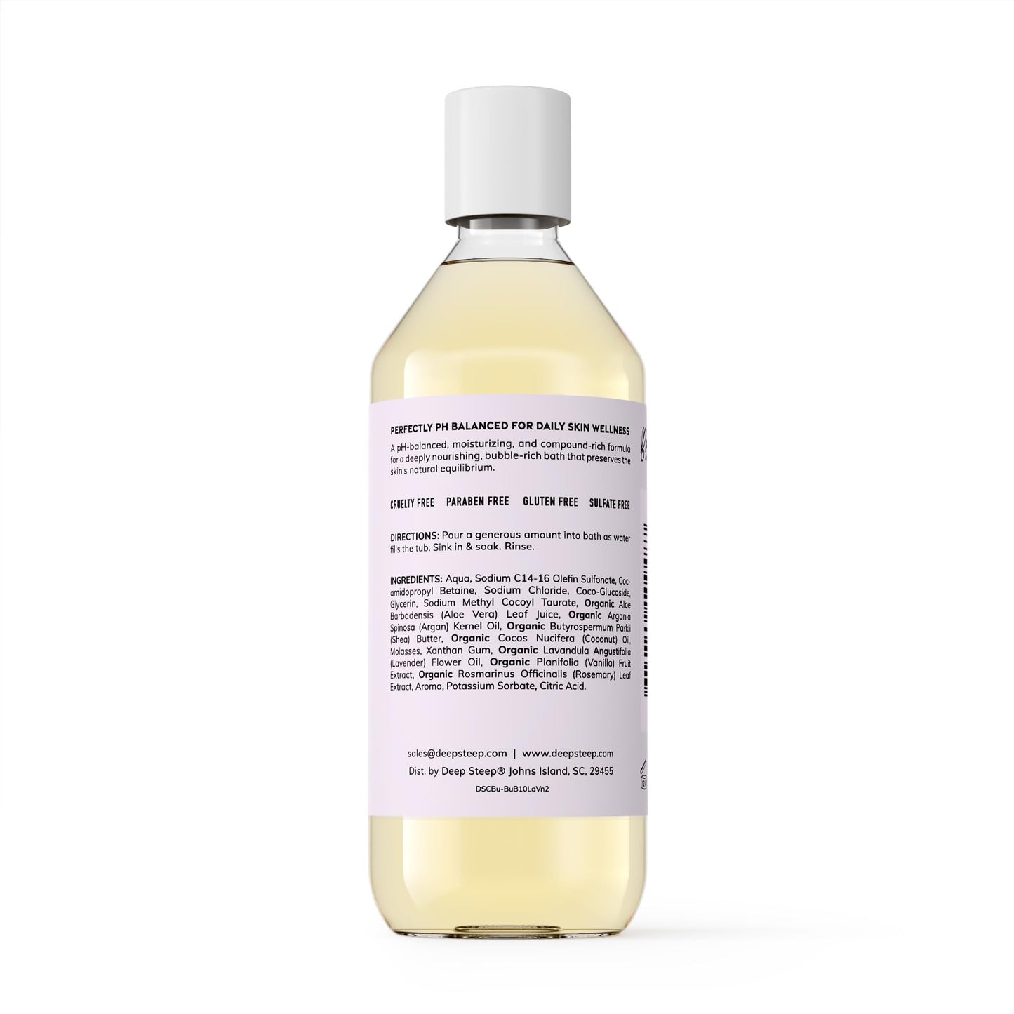 Deep Steep Bubble Bath, Lavender Vanilla, 10 oz - Soothing Soak with Shea Butter, Argan Oil, Aloe Vera & Coconut Oil - Vegan, Sulfate-Free Beauty and Personal Care Deep Steep