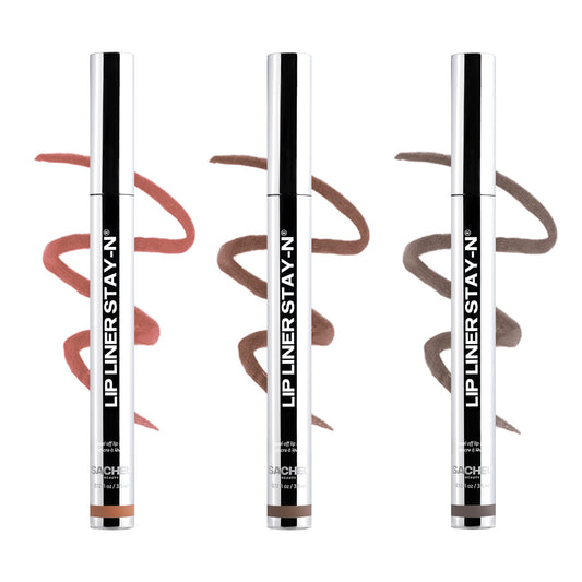Sacheu Lip Liner STAY-N Peel Off Lip Stain Set, Deep Bundle Trio