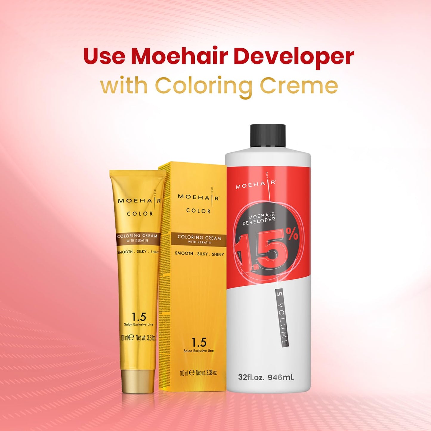 MOEHAIR Hair Color Developer 1.5% Hydrogen Peroxide | 5 Volume Creme Developer for Coloring and Bleaching | Paraben-free | Professional-Grade Hair Beauty & Personal Care MOEHAIR