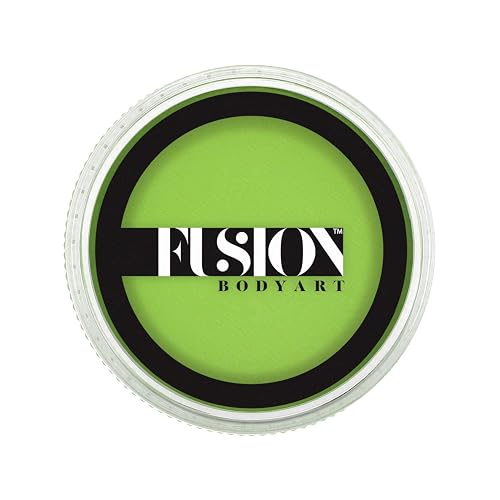 Fusion Body Art Pro Face Paint | Prime Lime Green (32gm), Professional Quality Water Activated Face and Body Paint Supplies Single Makeup Cake Beauty & Personal Care FUSION BODY ART
