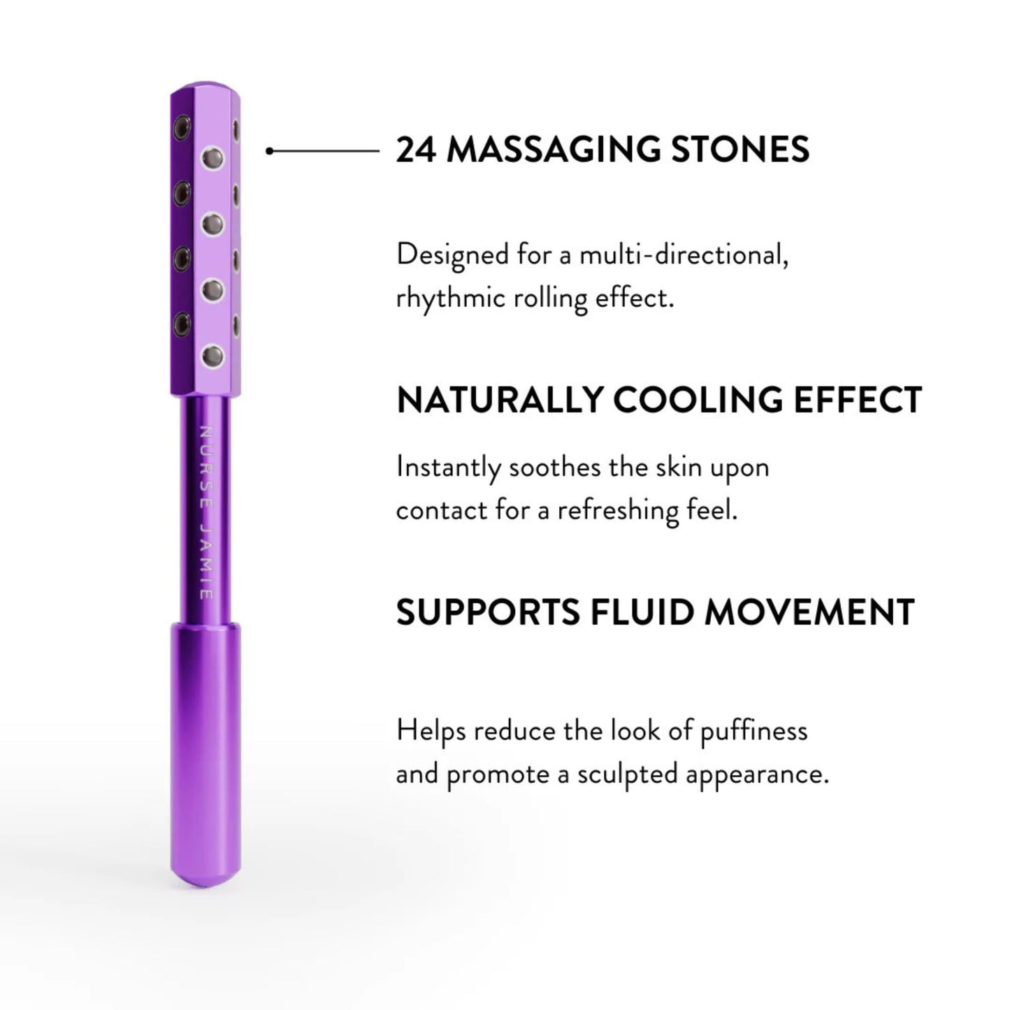 Nurse Jamie Uplift Facial Massaging Beauty Roller - Purple - Facial Massager with 24 Stones for Sculpting, Firming & Reducing Puffiness Beauty & Personal Care Nurse Jamie