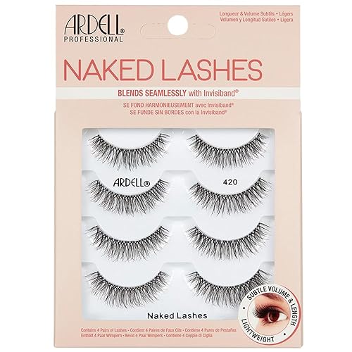 Ardell Naked Lashes 420 Multipack, Lightweight Natural Look, Invisiband for Comfort, Perfect for Everyday Wear, 4-Pairs, 1-Pack Beauty & Personal Care Ardell