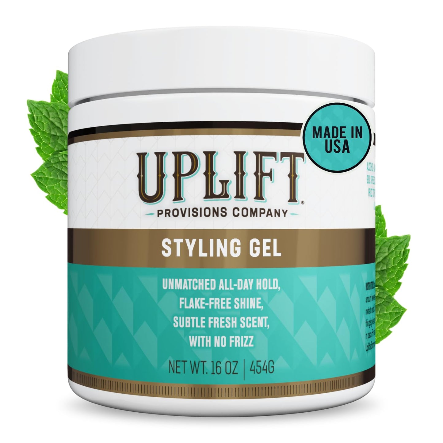 Uplift Provisions Styling Hair Gel for Men, Women & Kids - Strong Hold for Curly, Slicked-Back & Natural Hair - Non-Greasy, No Flake, 16 Fl Oz Beauty & Personal Care Uplift Provisions Company
