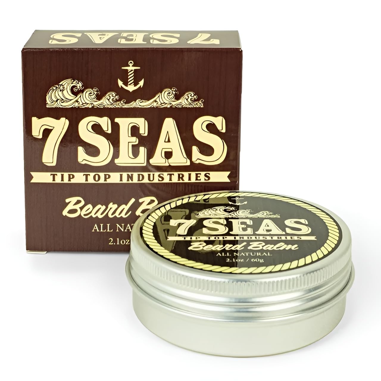 Tip Top 7Seas Beard Balm - Caribbean Coast Fresh Scent, Nourishing & Conditioning - Moisturizes Coarse & Unruly Hairs - Styling Balm for Mustache Beauty and Personal Care Tip Top Pomade