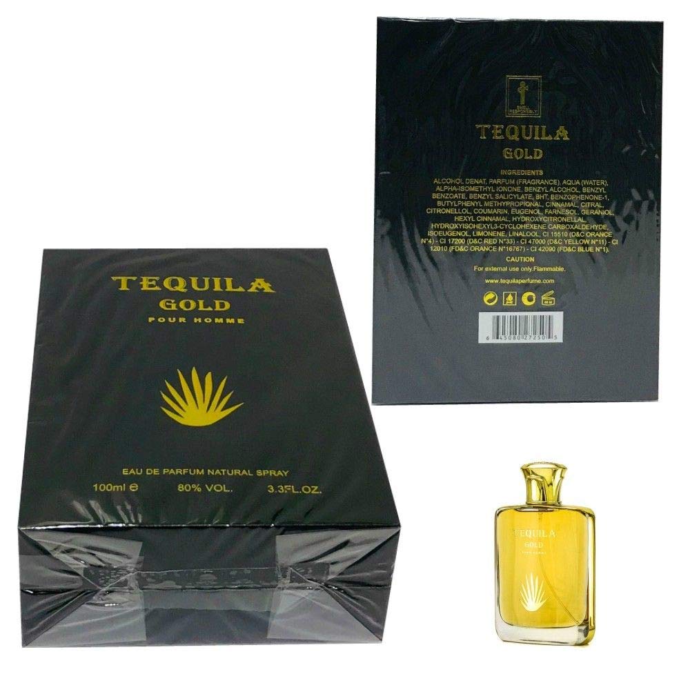 Tequila Gold Pour Homme Eau De Parfum Spray 3.4 oz for Men Beauty & Personal Care Tequila