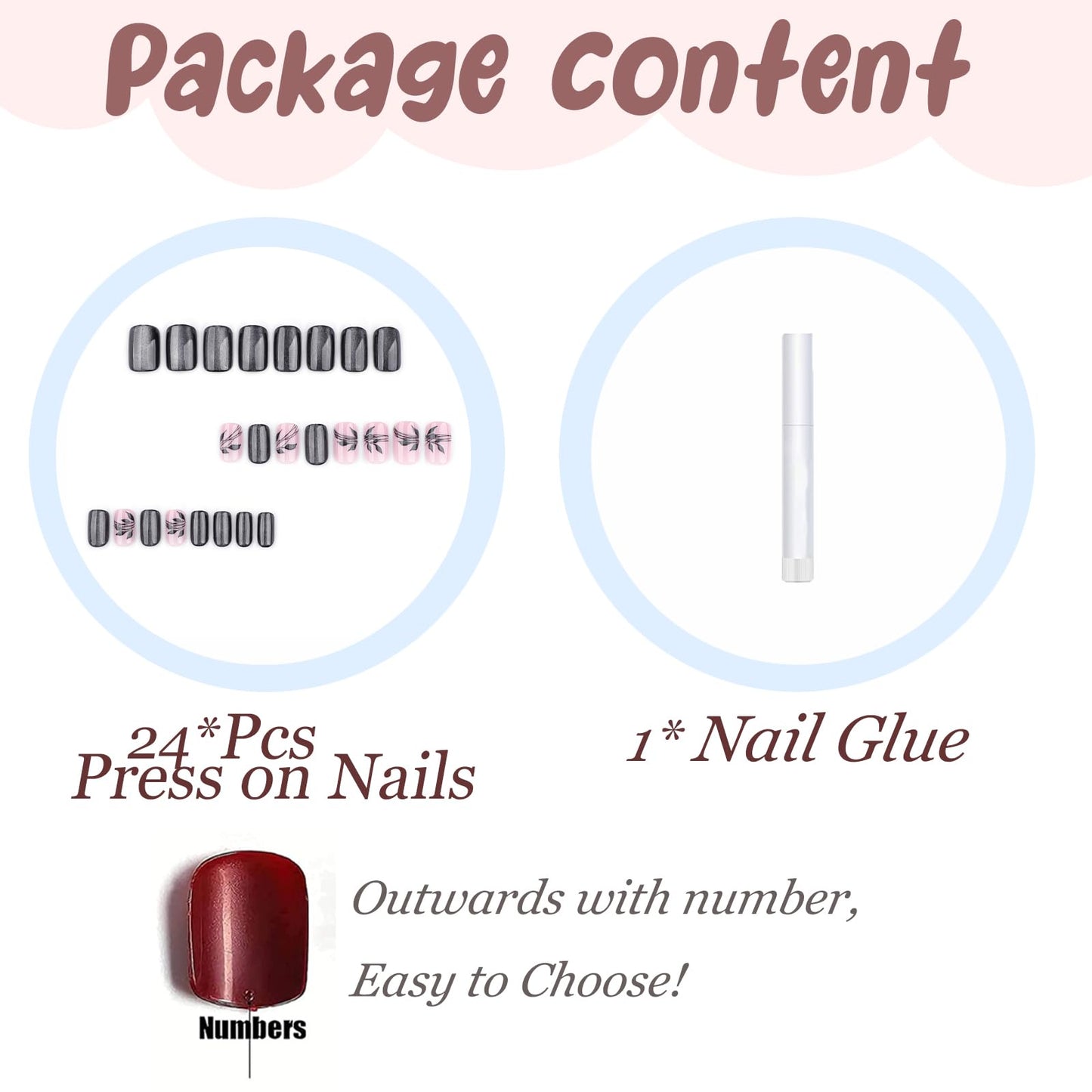 BABALAL Coffin Press on Nails Long Fake Nails Glossy Black French Glue on Nails Goth Ballerina Acrylic Nails 3d Metallic Cross Charm Designs 24pcs Beauty & Personal Care BABALAL