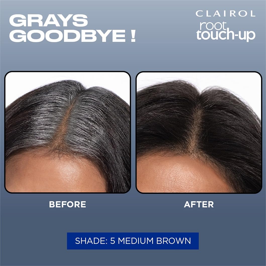 Clairol Root Touch-Up by Nice'n Easy Permanent Hair Dye, 5 Medium Brown Hair Color | 100% Gray Coverage | Easy Brush Application | Matches Beauty & Personal Care Clairol