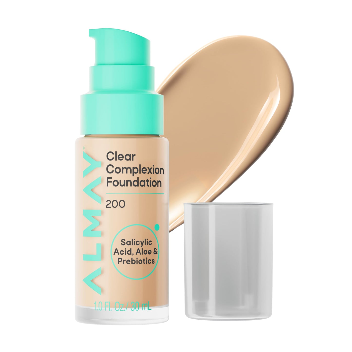 Almay Clear Complexion Foundation, Oil-Free Face Makeup for Acne-Prone Skin, Buildable Coverage, Soft-Matte Finish, Vegan, 200, 1 fl oz Beauty & Personal Care Almay