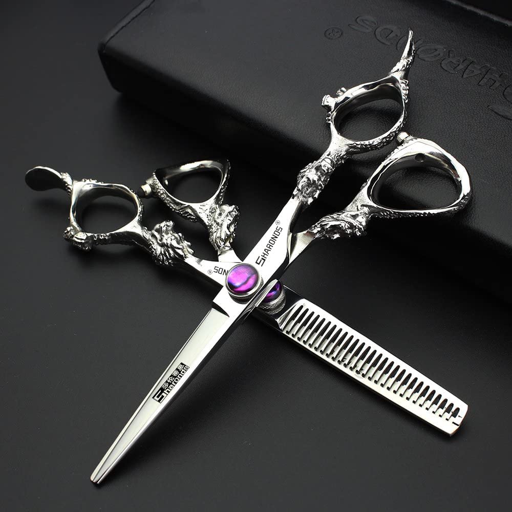 6" Professional Hairdressing Scissors Set (6 inches, 2 pieces-A)