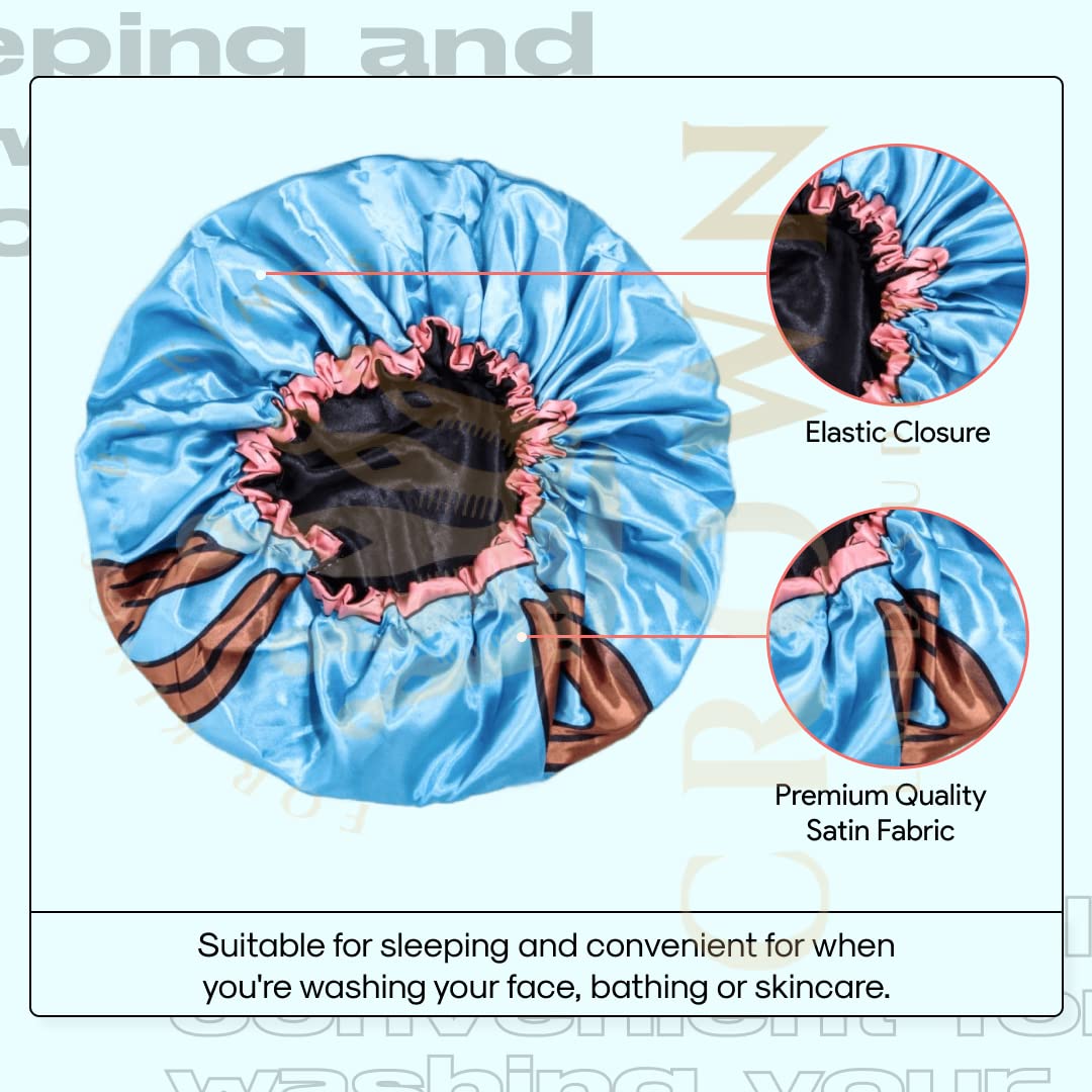 Silky Design Bonnet with Elastic Soft Band Adjustable Women and Men Bonnets for Sleeping Comfortable Satin Fabric (Tony2 Chop) Beauty and Personal Care FOR KINGS. BY KINGS CROWN LMTD SUPPLY