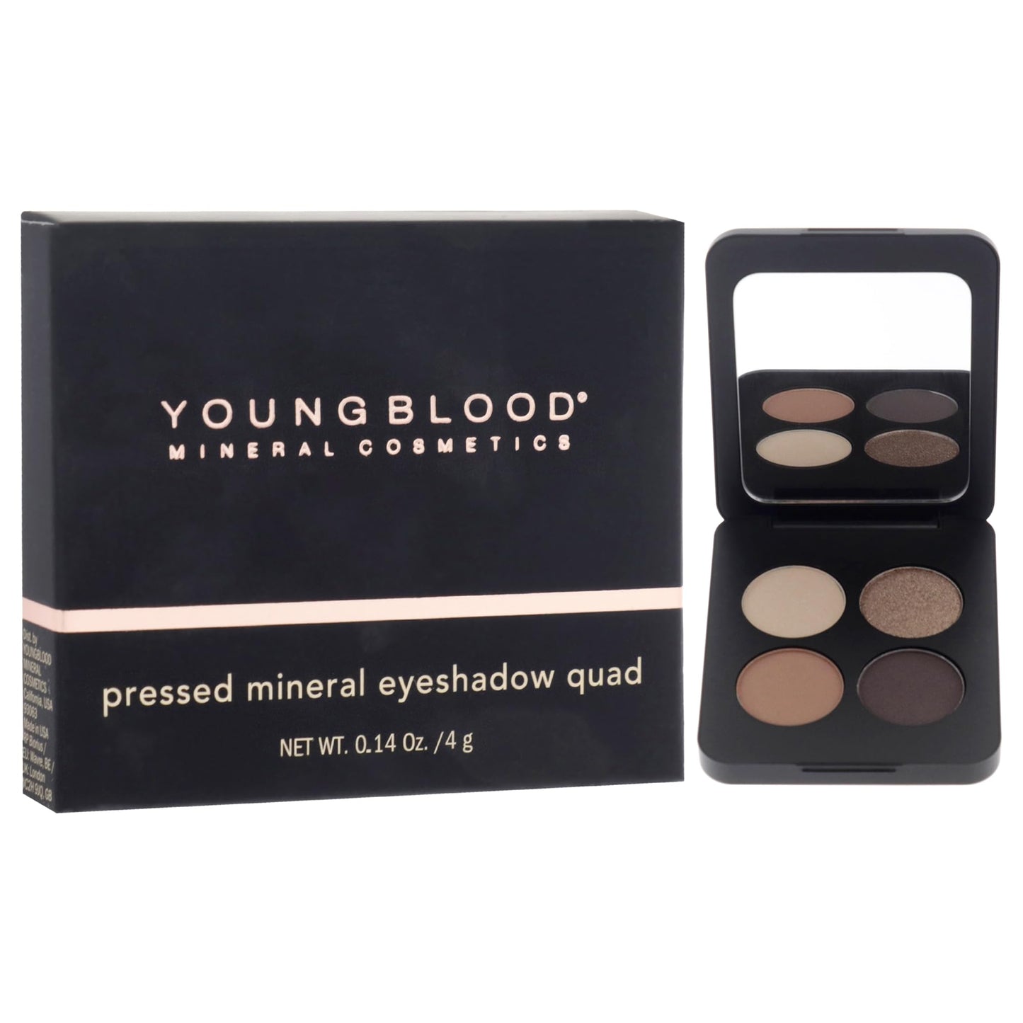 Youngblood Pressed Mineral Eyeshadow Quad - Taupe Smoke for Women - 0.14 oz Eye Shadow Beauty & Personal Care Youngblood