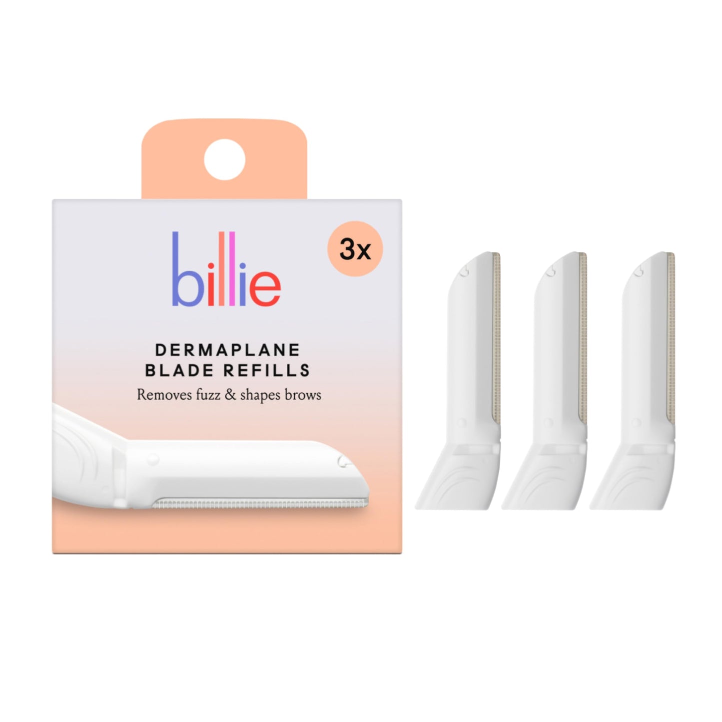 Billie - Dermaplane Refill Blades - Stainless Steel Blades with Safety Micro-guards - Nickel-free - Gently Exfoliates Skin - 3 count Beauty and Personal Care Billie