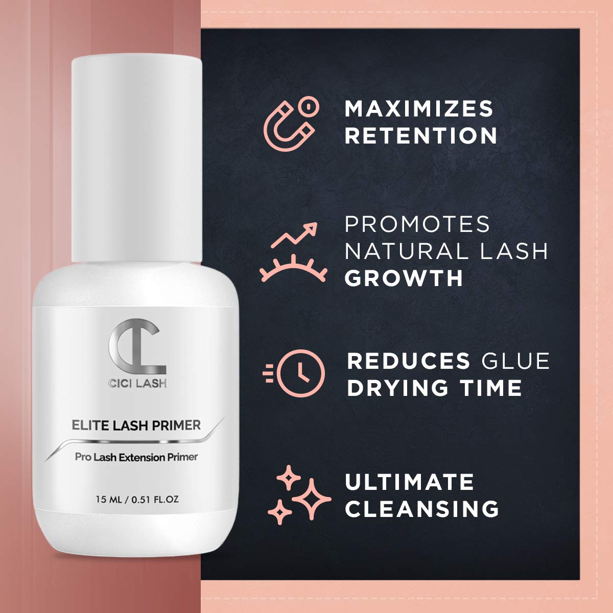 Elite Eyelash Extension Primer/Pre-Treatment (15ml) - Professional Lash Cleanser & Protein Oil Remover For Individual Mink Eyelash Extensions | Beauty & Personal Care CICI Lash