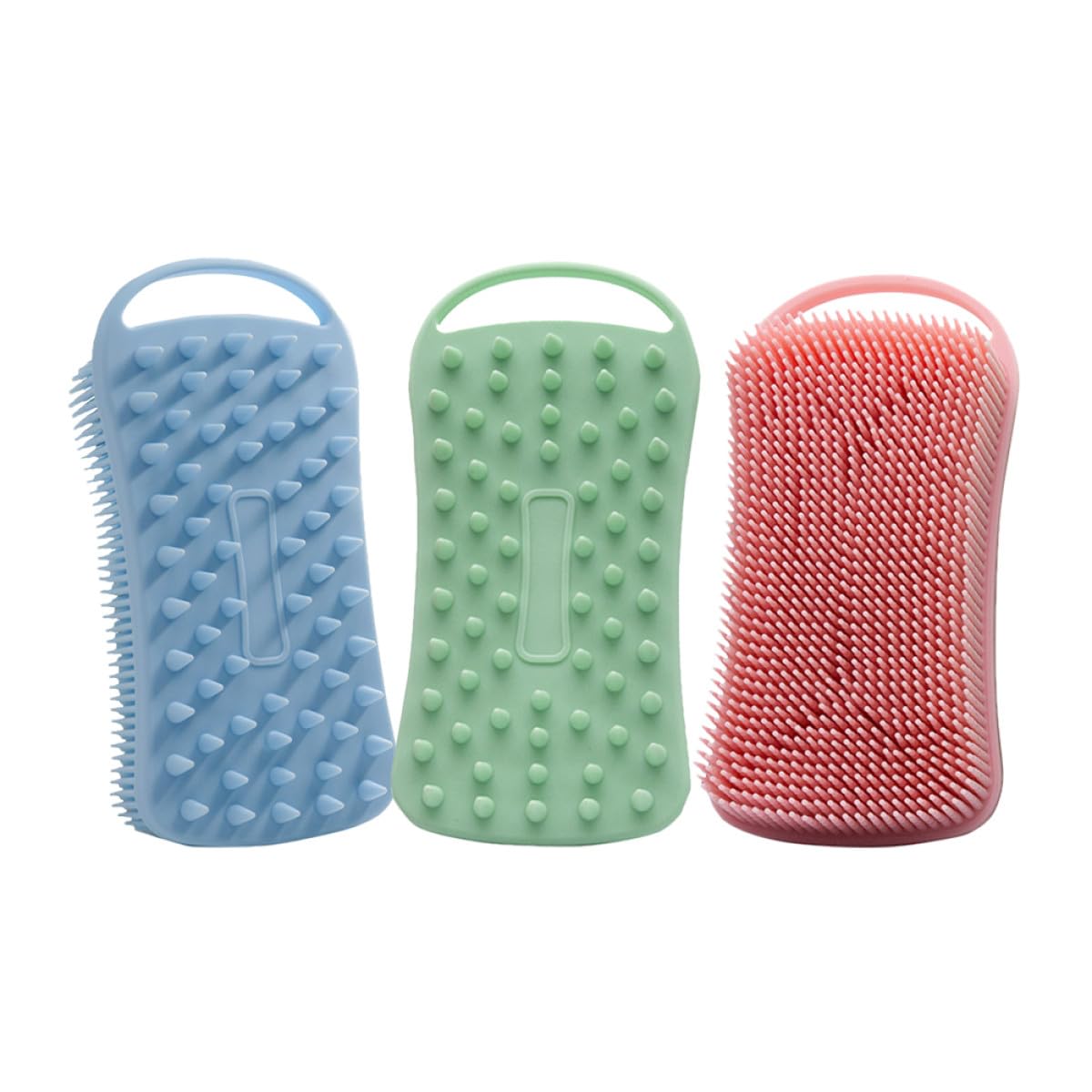 PRETYZOOM 3pcs Square Silicone Body Scrubber Bath Brush Soft Exfoliating Double-Sided Skin Cleansing Brush for Women Gentle Shower Use Beauty and Personal Care PRETYZOOM