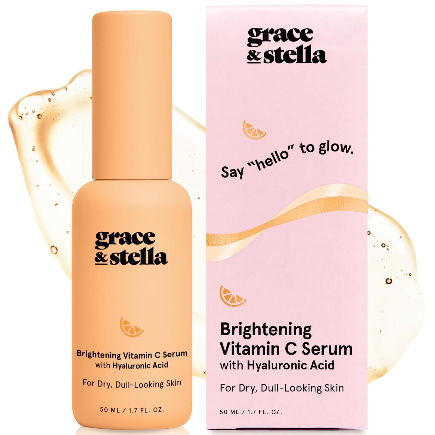 grace & stella Vitamin C Serum for Face (50ml /1.7 fl oz)- Brightening Vitamin C for Face with Hyaluronic Acid Serum To Reduce Dullness & Dark Spots Beauty & Personal Care grace & stella