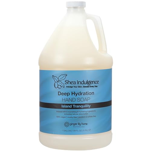 Ginger Lily Farms Botanicals Shea Indulgence Deep Hydration Liquid Hand Soap Refill, Island Tranquility, 100% Vegan & Cruelty-Free, Green Tea Beauty & Personal Care Ginger Lily Farms