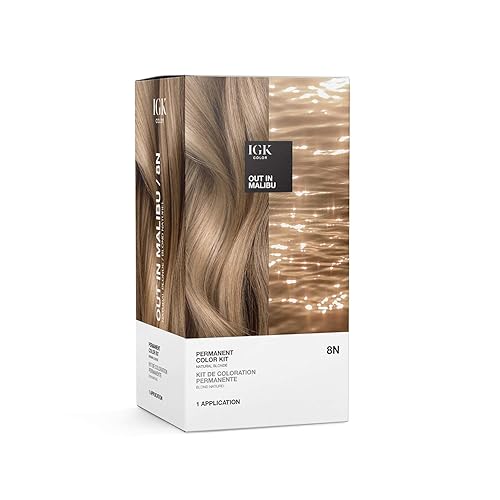 IGK Permanent Hair Color Kit | 8N Out in Malibu - Natural Blonde | 100% Gray Color Coverage + Strengthen + Shine | Ammonia Free Beauty & Personal Care IGK