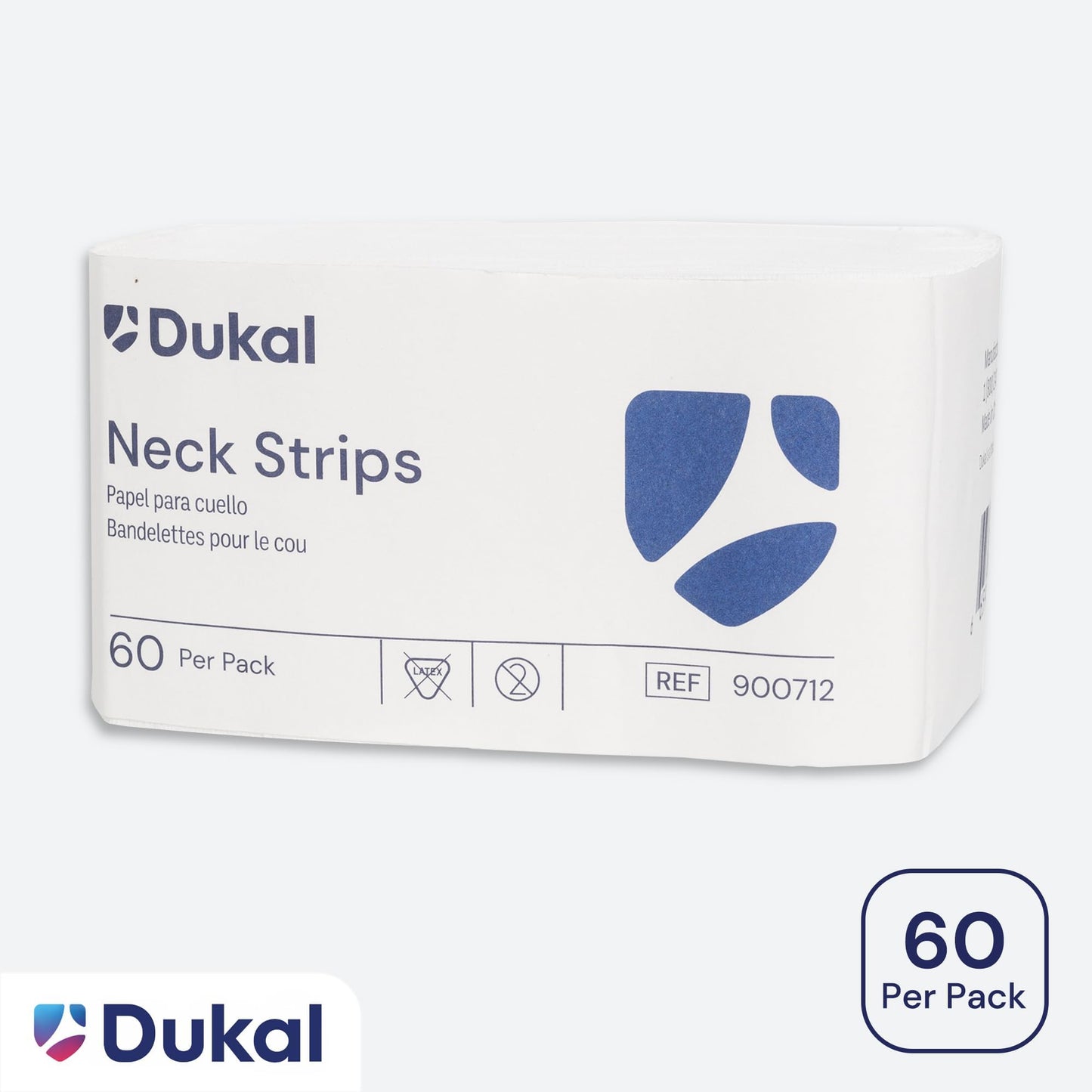 Dukal Barber Neck Strips - Ultimate Comfort, White, Disposable, 60 Count - Stretchable, Hygienic, Professional Neck Paper for Salons & Barbers, Single Beauty and Personal Care Dukal