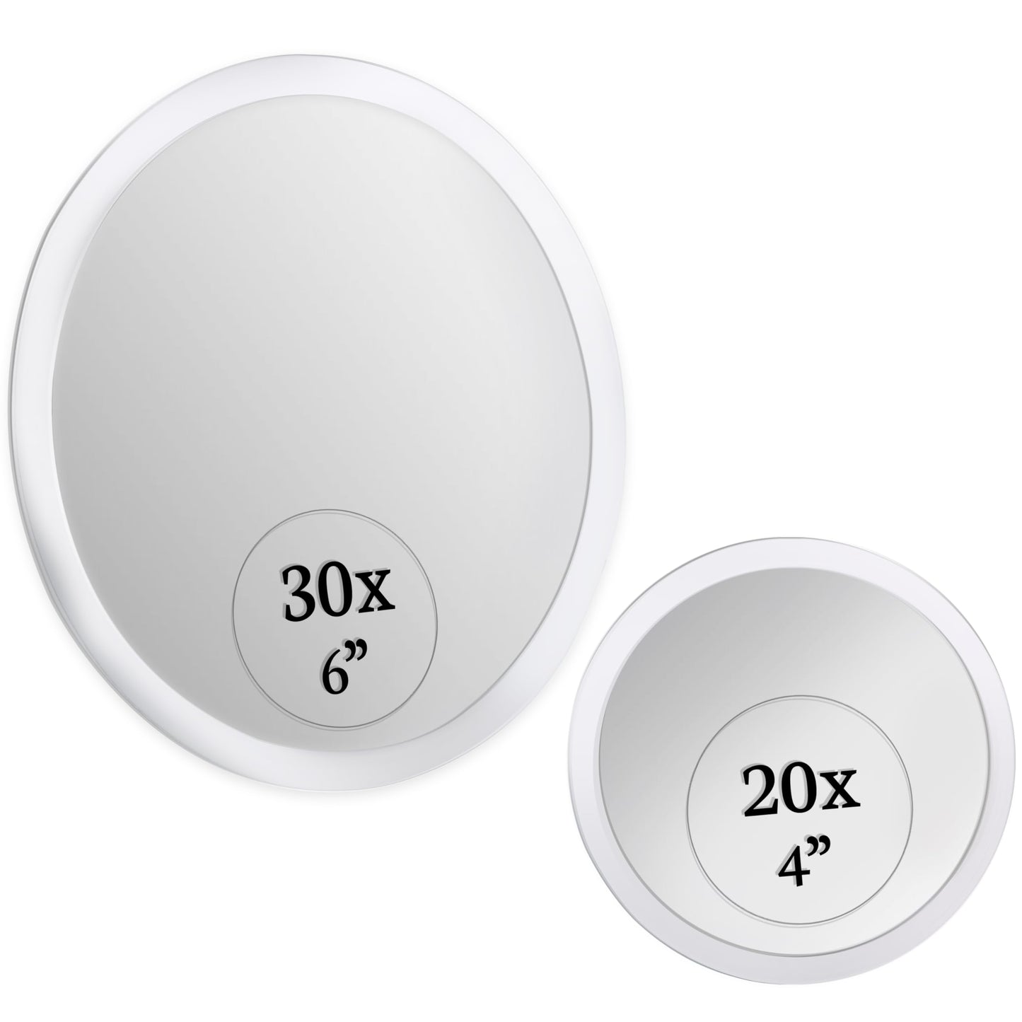 MIRRORVANA Magnifying Mirror Set 30x and 20x - Wall Mounted Makeup Mirror with Suction Cup, Small Magnifying Mirror for Bathroom, 15cm (30 X) and 10cm Beauty & Personal Care MIRRORVANA