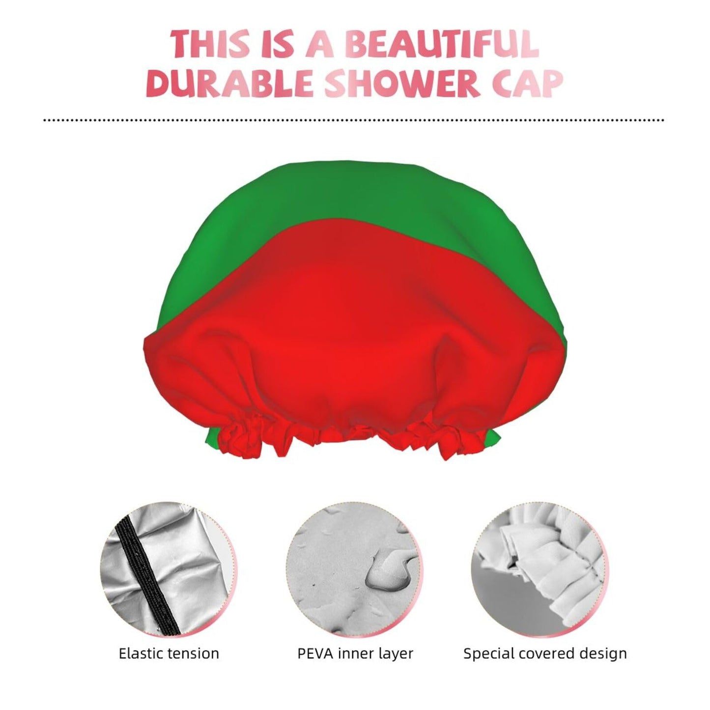 Transnistria Flag Prints Shower Cap Double Layer Lined Waterproof Bathing Shower Hat Beauty and Personal Care Hayyett