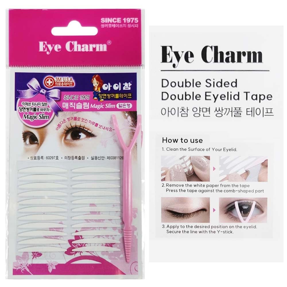 Korean Eye Charm Double Eyelid Tape Hooded Eye Lift - Droopy Eyelid Lifter Eye Lid Strips for Hooded Eyes (Double Sided 3mm 176p) Beauty & Personal Care Eye Charm