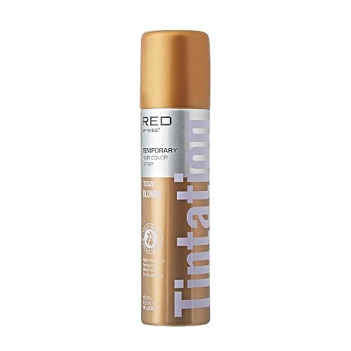 Red by Kiss Tintation Temporary Hair Color Spray, Instant Gray Root Touch Up Coverage, Water-Resistant & Smudge-Proof, Easy Wash Out, Barber Beauty & Personal Care Red by Kiss