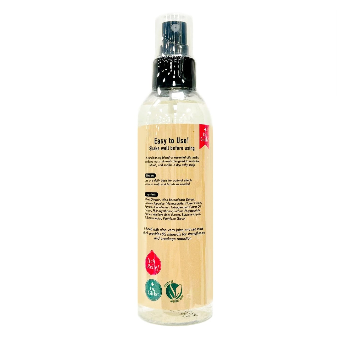 Dr.Girls Ultra Relaxation Anti-Itch Braid Extra Sheen Spray 6.8oz/ 200ml (Sea Moss & Aloe Vera) Beauty & Personal Care Dr.Girls