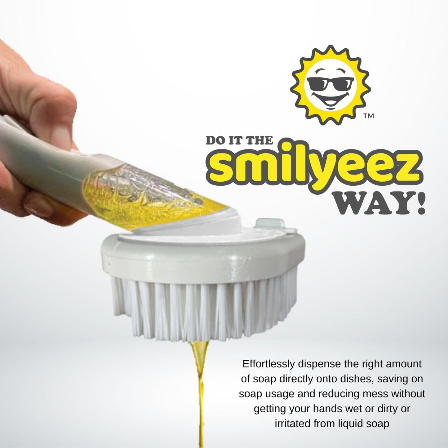 The Original Smiling Handle with Soap Dispensing for Scrub Daddy (Reg. TM) Sponge & Teardrop Shaped Heavy-Duty Scrub Brush (Combo - Black) Beauty and Personal Care Smilyeez