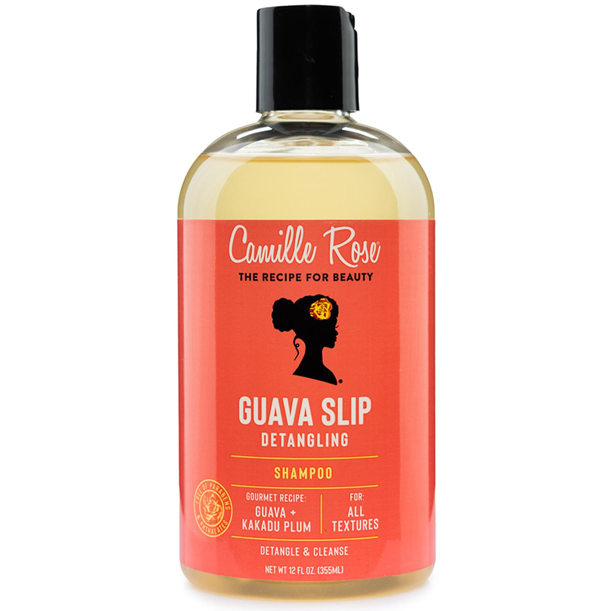 Camille Rose Shampoo, Guava Slip - Sulfate-Free Shampoo, Detangler for Textured, Coily, and Curly Hair, 12 Oz
