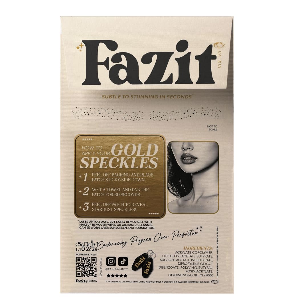 Fazit Makeup Patches - Gold Decollatage Speckles - Glow Up Make-Up Patches - Cute Glitter Makeup Accessories for Women - Cosmetic Glitter Beauty & Personal Care Fazit