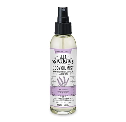 J.R. Watkins Natural Hydrating Body Oil Mist, Moisturizing Body Oil Spray for Glowing Skin, and Cruelty-Free, Lavender, 6 fl oz, Single Beauty & Personal Care J.R. Watkins