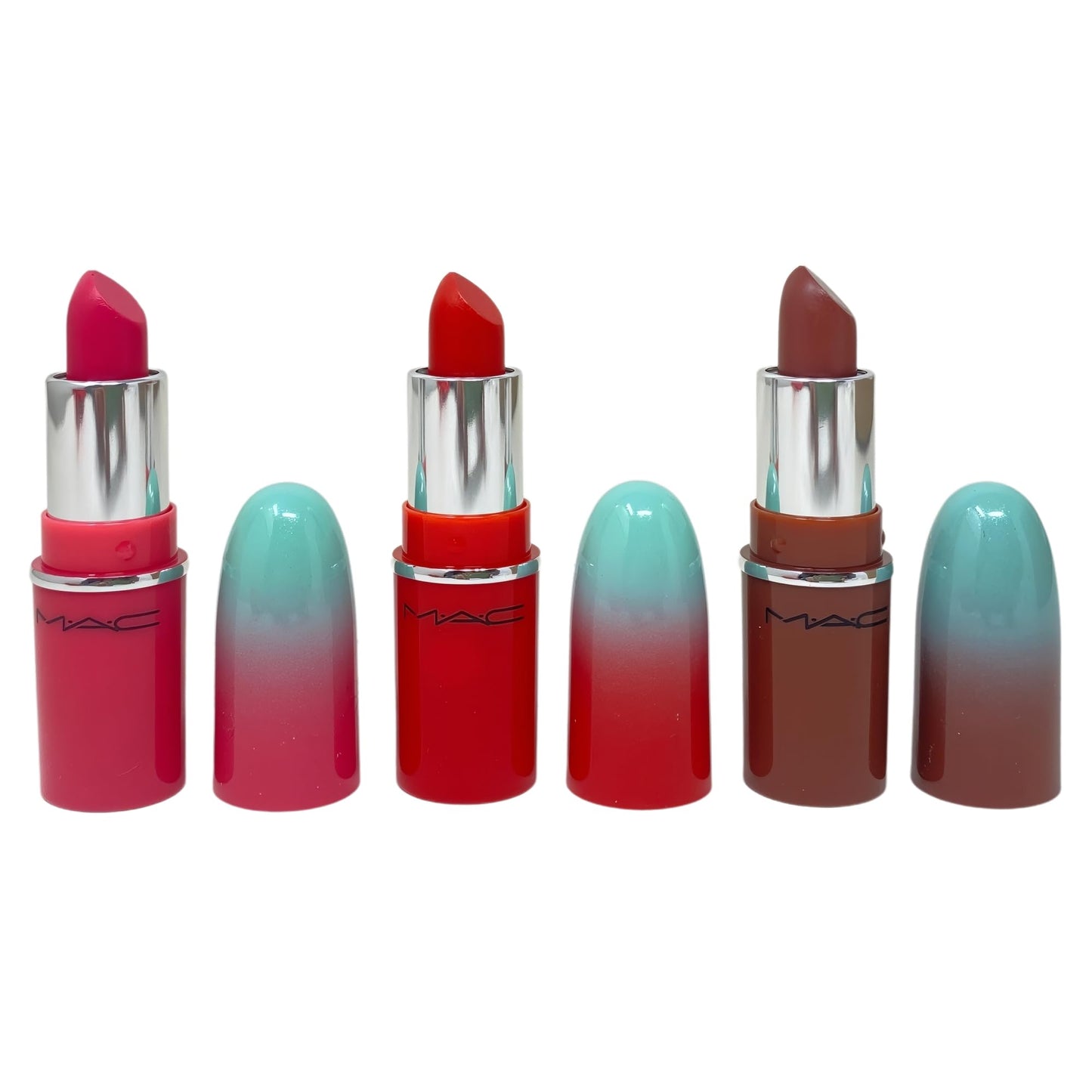 MAC M·A·C Cosmetics Holiday Exclusive Wildest Gleams Mini Lustreglass Lipstick Trio: Brights - Posh Pit, No Photos and TNTeaser Beauty & Personal Care MAC