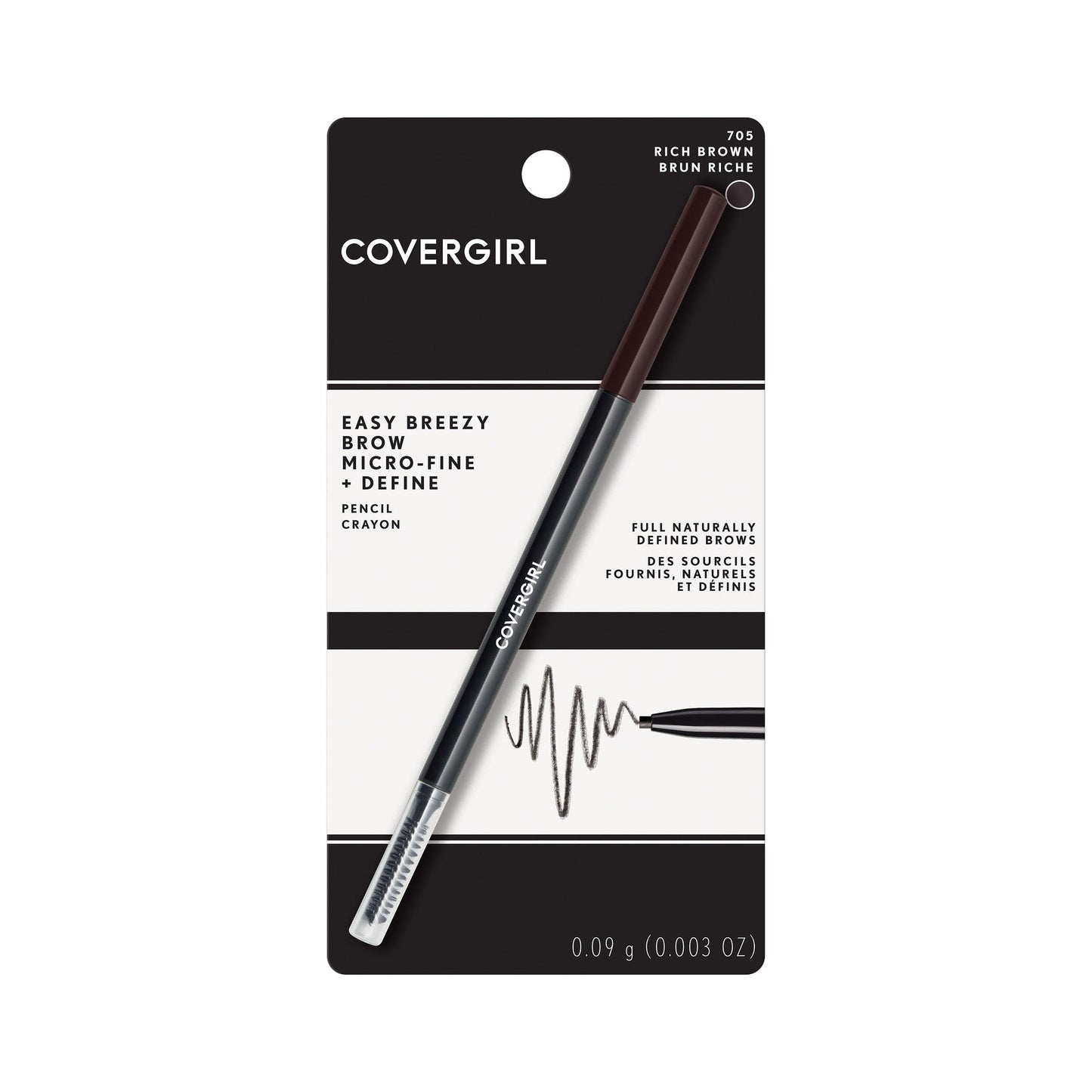 COVERGIRL - Easy Breezy Brow Micro-Fine + Define Pencil, Micro-fine tip, no sharpening required, Built-in spoolie-brush, 100% Cruelty-Free Beauty & Personal Care COVERGIRL
