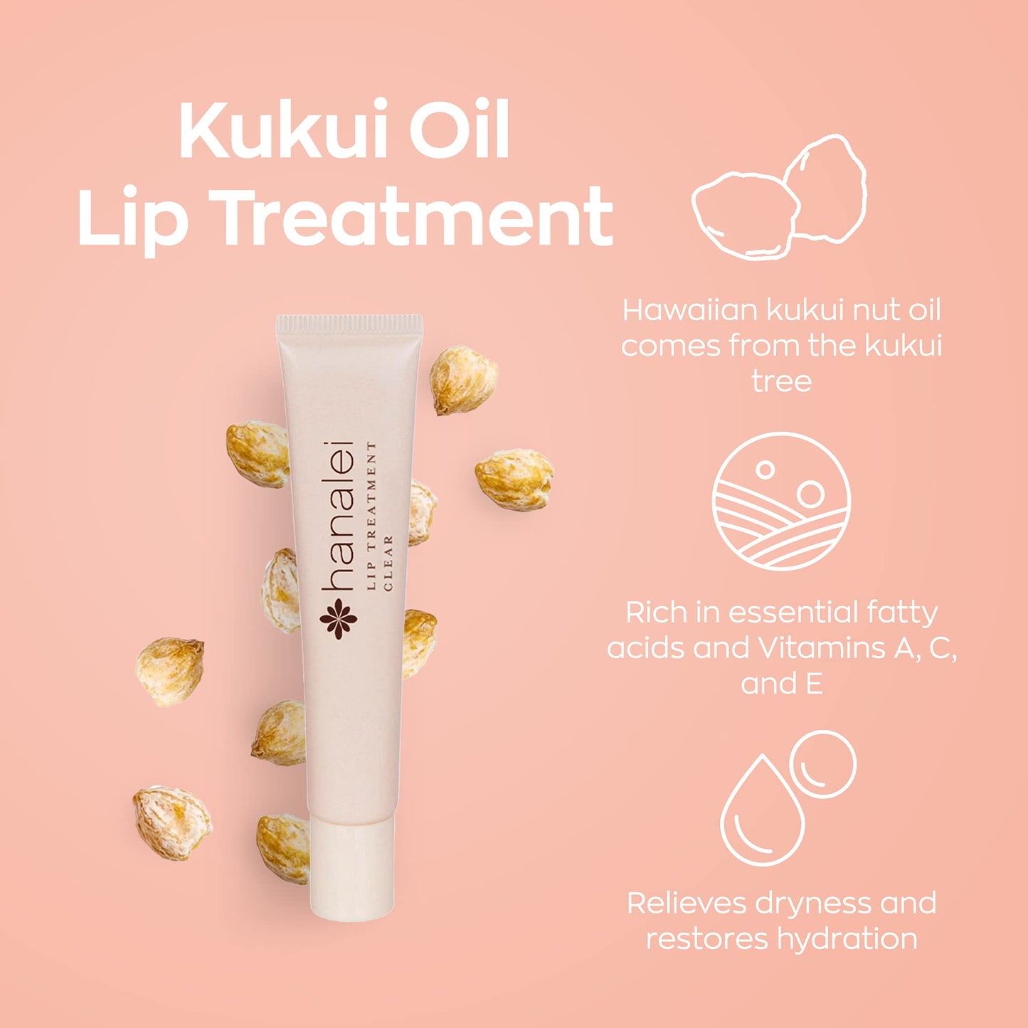 Hanalei Hydrating Lip Treatment Balm - Cruelty-Free, Paraben-Free Moisturizer for Severely Dry, Chapped Lips - Kukui Oil, Shea Butter & Grapeseed Oil Beauty & Personal Care Hanalei