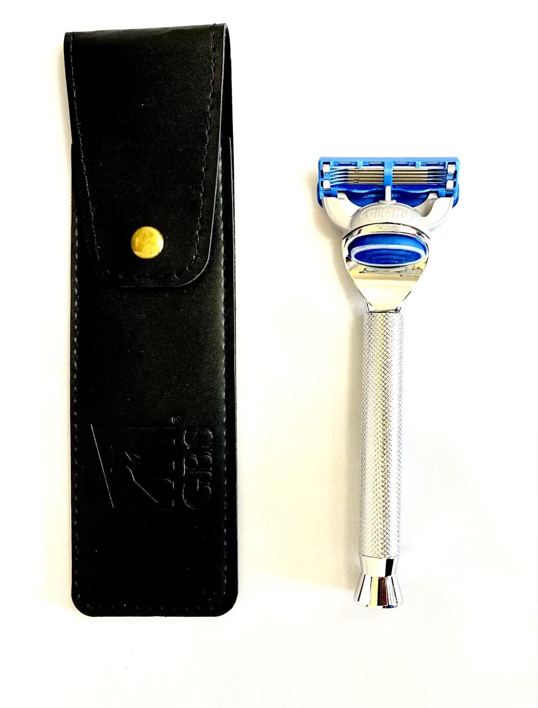 G.B.S 5 Blades Compatible Razor with Chrome Handle, Case and Styptic Powder Beauty and Personal Care G.B.S