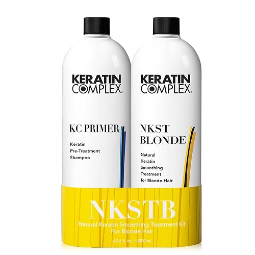 Keratin Complex NKSTB Natural Keratin Smoothing Treatment for Blonde Hair Duo Kit, Includes (1) KCPRIMER 33.8 fl oz and (1) NKSTB 33.8 fl oz Beauty & Personal Care Keratin Complex