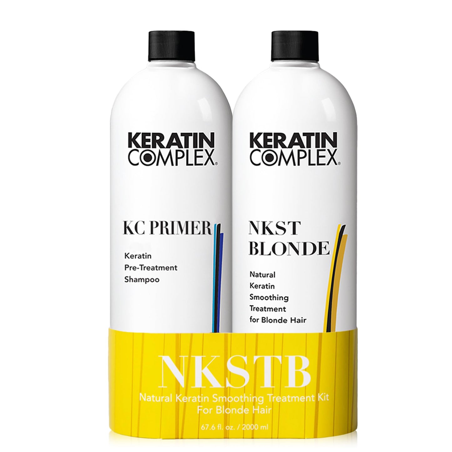 Keratin Complex NKSTB Natural Keratin Smoothing Treatment for Blonde Hair Duo Kit, Includes (1) KCPRIMER 33.8 fl oz and (1) NKSTB 33.8 fl oz Beauty & Personal Care Keratin Complex
