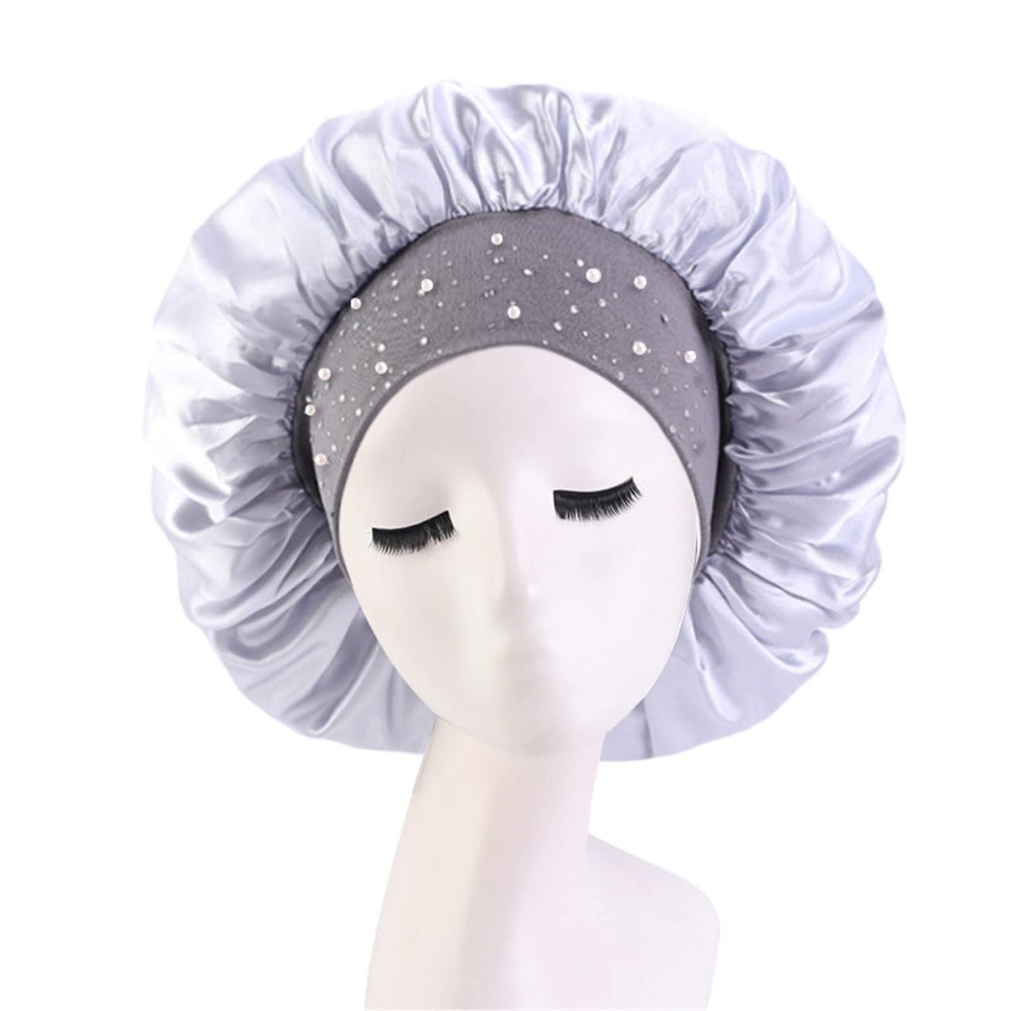 4 Pieces Women's Satin Rhinestone Sleeping Hat Night Sleep Cap Hair Care Salon Makeup Muslim Hijab Head Cover Bonnet Hat Beauty and Personal Care Qianmome