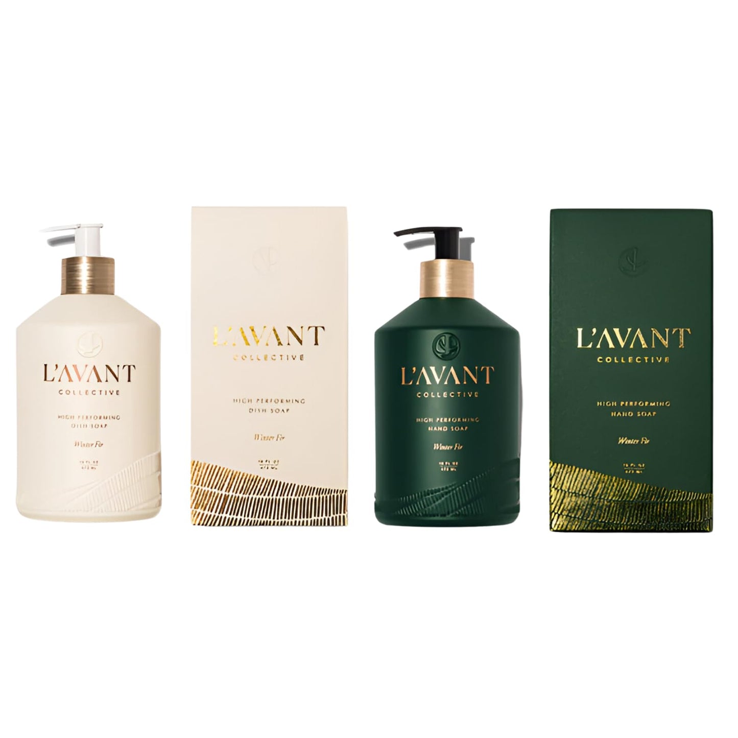 L'AVANT Collective Hand Soap & Dish Soap Winter Fir | High Performing Formula Luxurious Ingredients Soft & Smooth Hands & Dishes | 2 Glass Bottles Beauty & Personal Care L'AVANT Collective