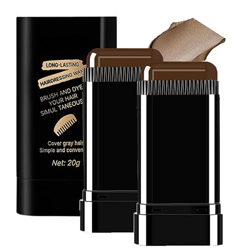 2-in-1 Hair Color Stick & Comb, Long-Lasting Waterproof Color,Sweat-Proof, Quick Root Touch-Up, Coloring Tool - For Women & Men (Brownish Black-2PCS) Beauty & Personal Care TABOUNTS