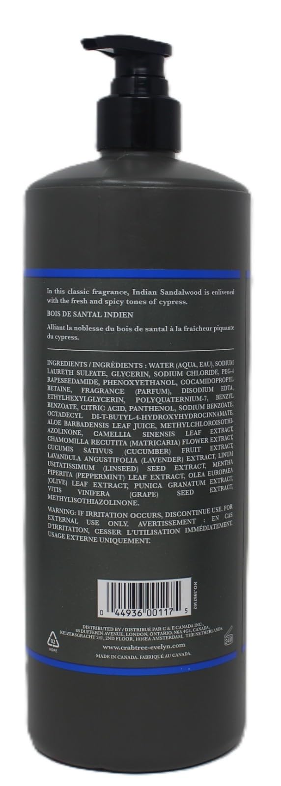 Crabtree & Evelyn INDIAN SANDALWOOD Body Wash 33.8 fl oz / 1000 mL Beauty & Personal Care Crabtree & Evelyn